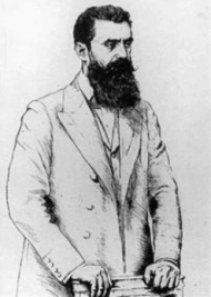 Rassist Theodor Herzl,
                    Zeichnung 1903