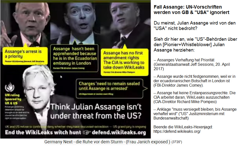 Trumps "US"-Justiz
                                    hetzt gegen Julian Assange, Webseite
                                    https://defend-wikileaks.org
