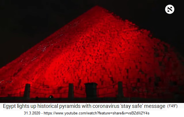 31.3.2020: Ägypten Pyramide von
                            Gize in Rot