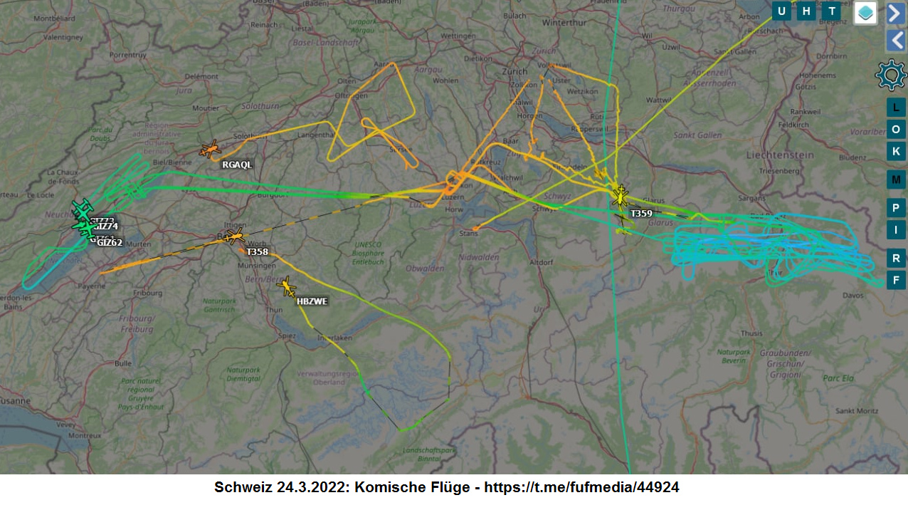 24.3.2022: Suchflüge Region
                  Neuenburg und Landquart-Chur