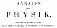 Die Zeitschrift "Annalen
                          der Physik" in Leipzig