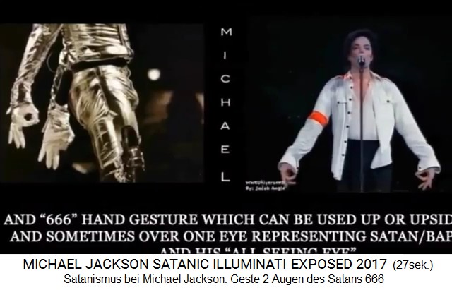 Michael Jackson mit
                "Satansaugen", die fr die Zahl 666 stehen