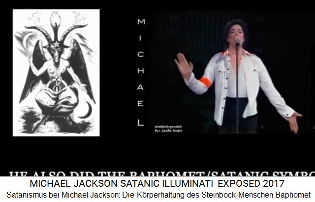 Michael Jackson mit der Krperhaltung des
                Satanisten-Steinbocks Baphomet