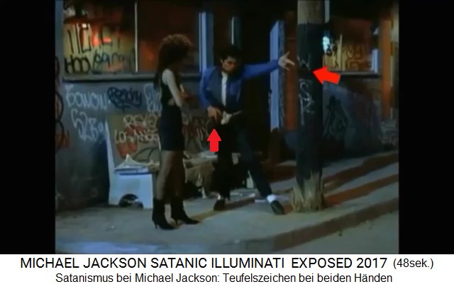 Satanismus bei Michael Jackson: Teufelszeichen
                bei beiden Hnden 01