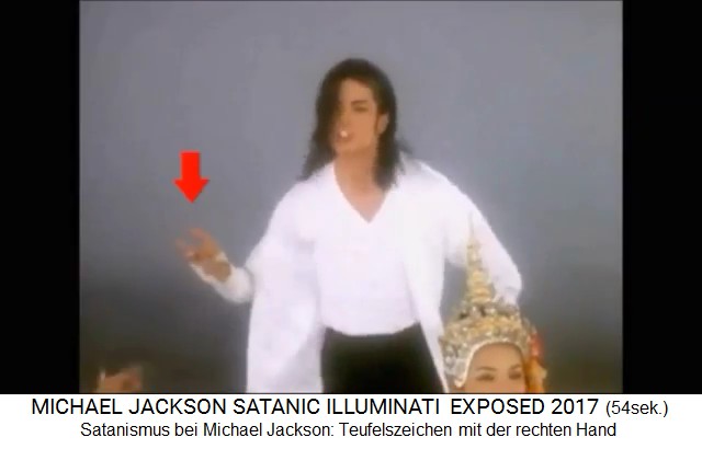 Satanismus bei Michael Jackson: Teufelszeichen
                mit der rechten Hand